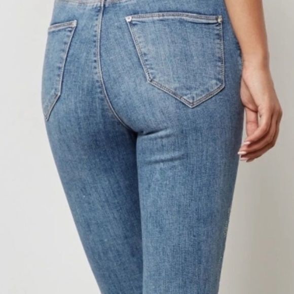 High Wasit Sequin skinny jeans Sise 8 Nordstrom ASOS Embellished leggings pants - Picture 1 of 7